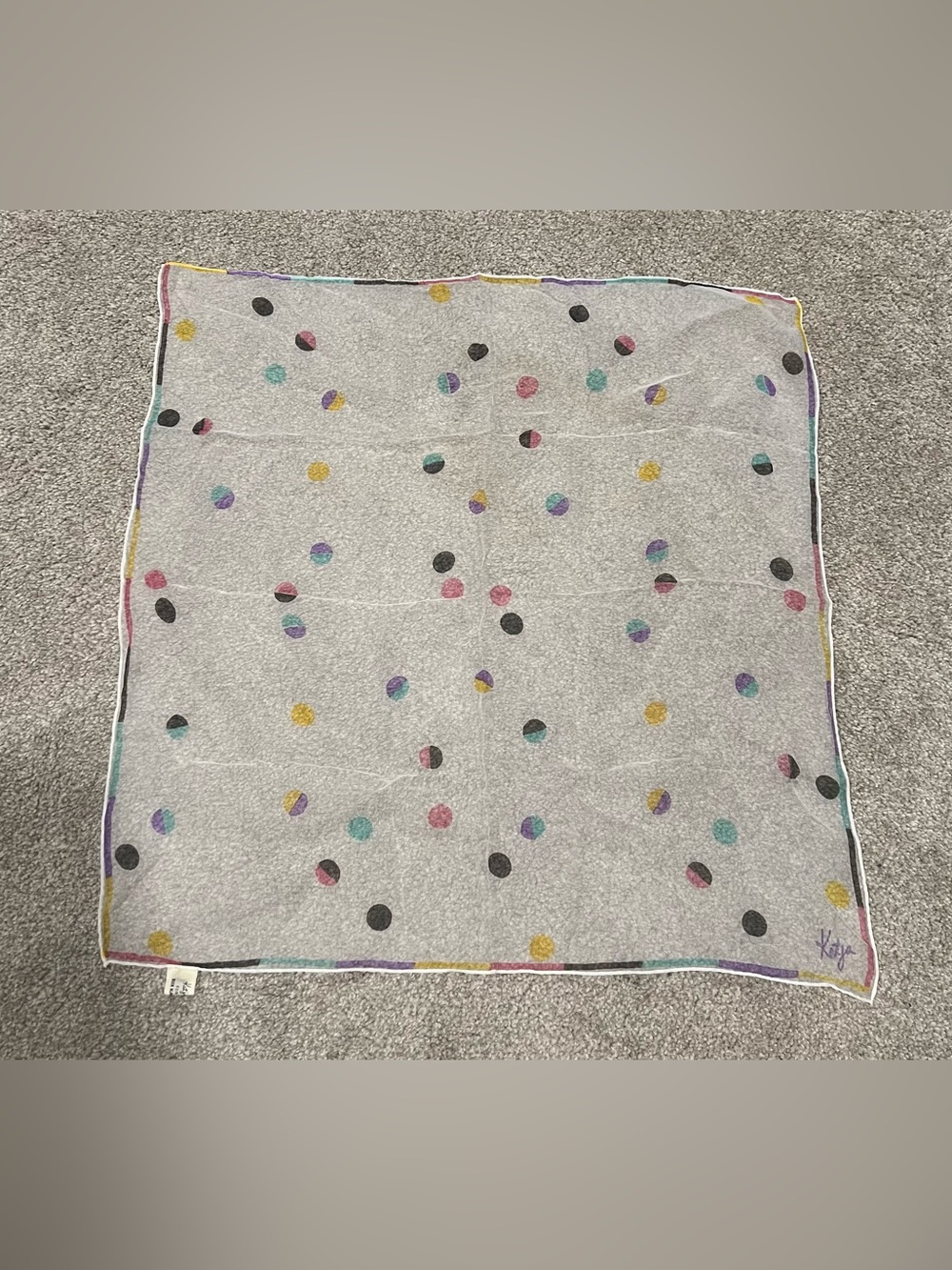 Vintage Katja Polka Dot Silk Blend Sheer Scarf